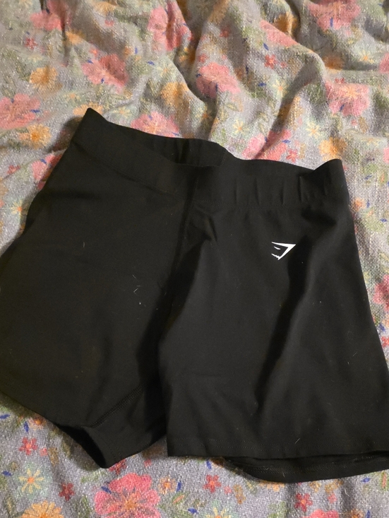 Gymshark Pants - Gymshark Black High-Waist Bike Shorts with Logo